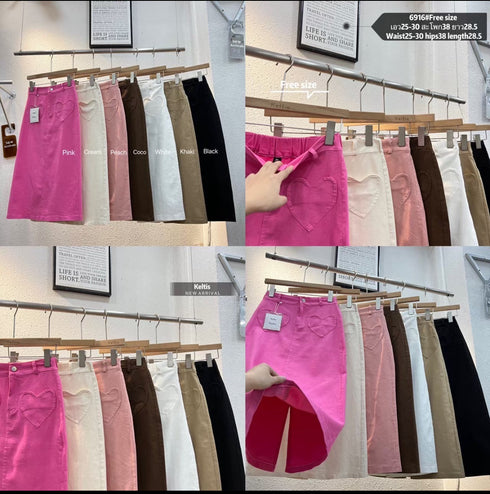 KELTIS A-Line Back Slit Hight Waist Skirts